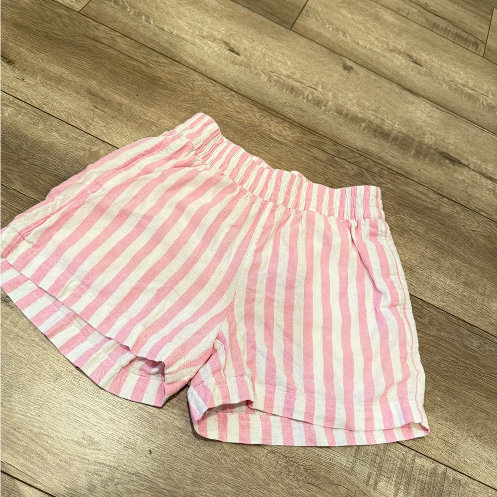Old Navy Pink and White Striped High Waist Shorts